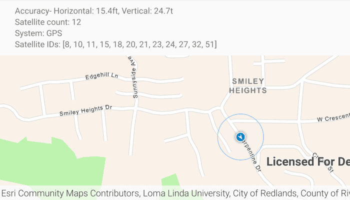 Image of display device location with nmea data sources