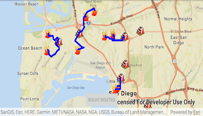 Image of find closest facility to multiple incidents service