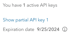 Partial API key 1