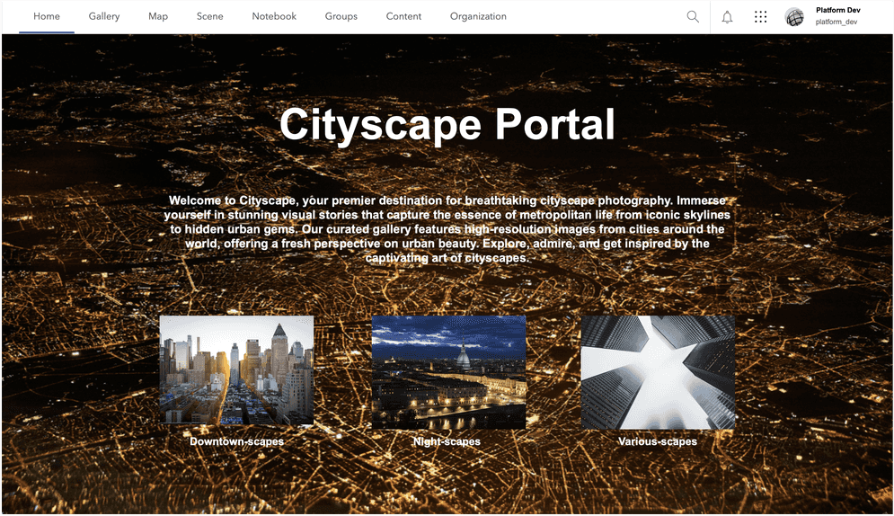Portal home page