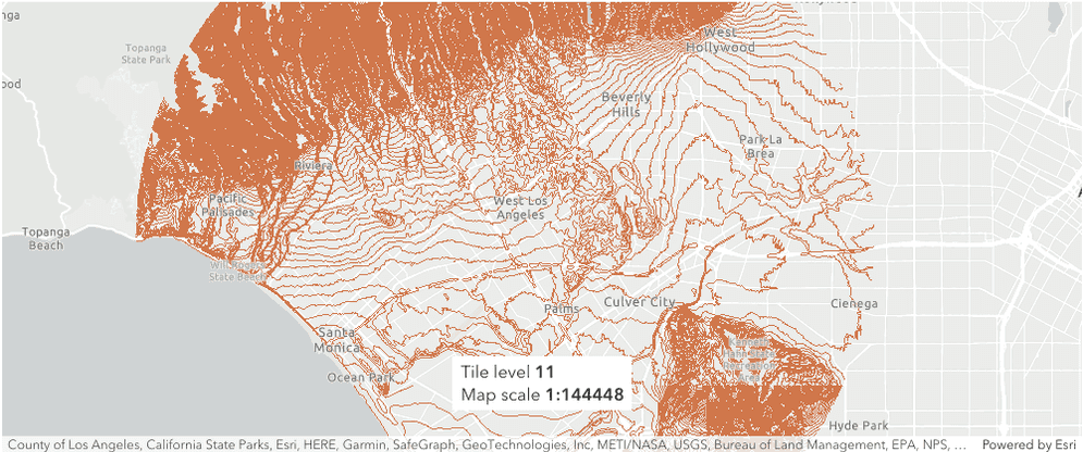 Santa Monica elevation contours