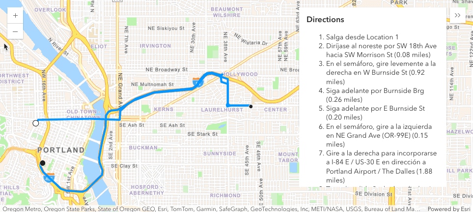 route and directions