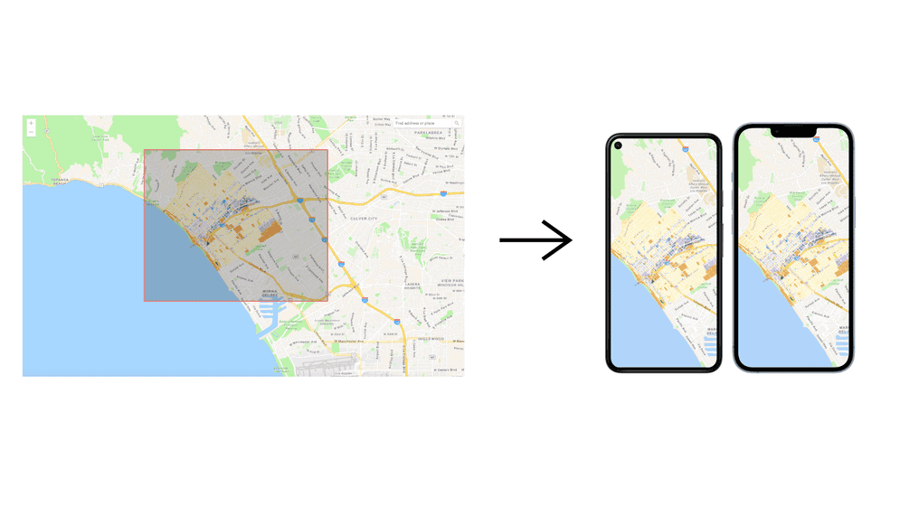 Offline mapping app with a data layer
