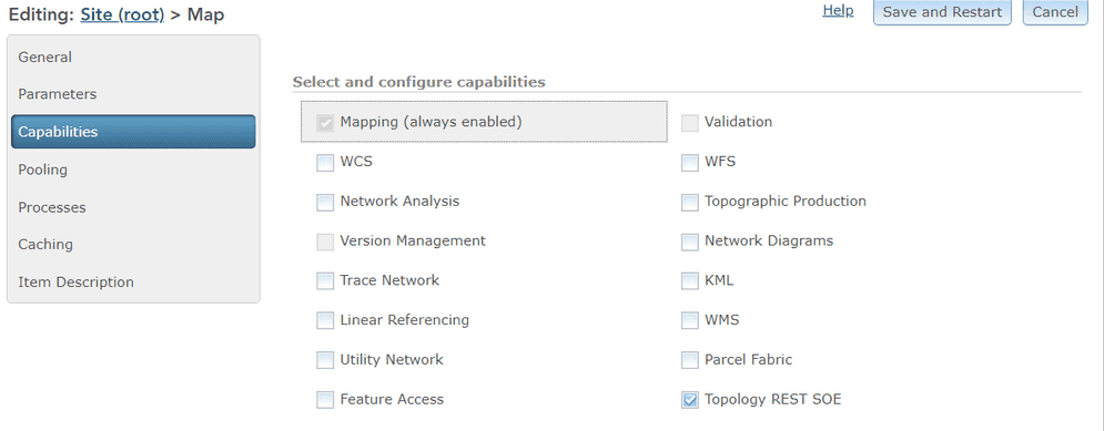 Topology EnableMapService