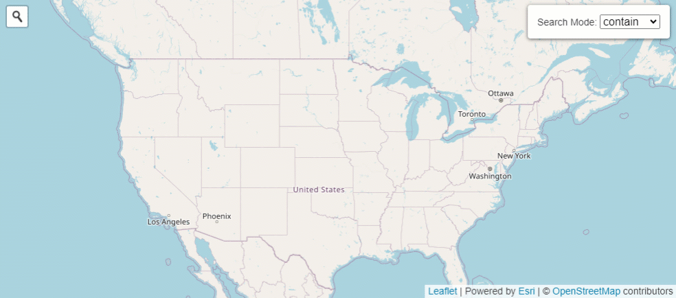 Set different search modes to geocode features that match the start, end, or other parts of a query.