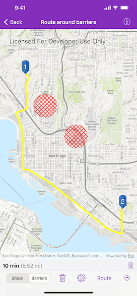 Route around barriers