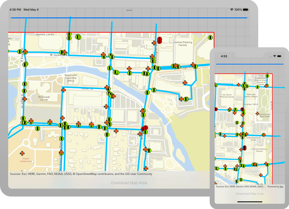 display offline map on demand