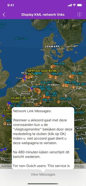 Display KML network links