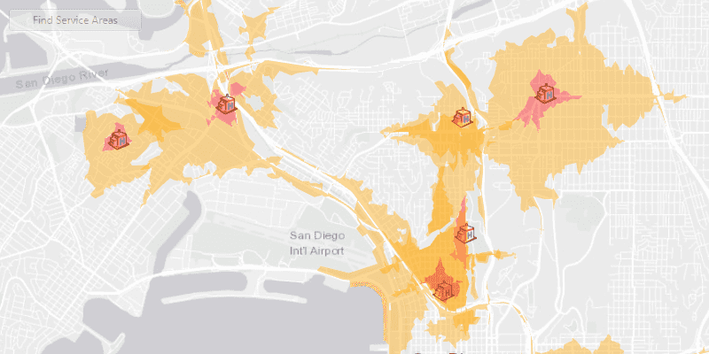 Image of find service areas for multiple facilities