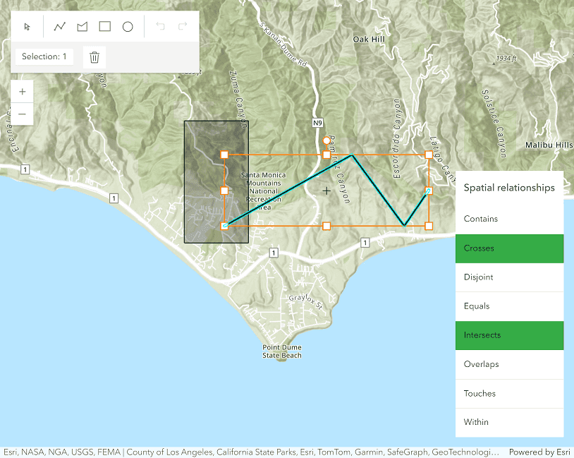 Image preview of Find spatial relationships tutorial