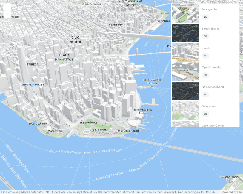 Image preview for Basemap Gallery component