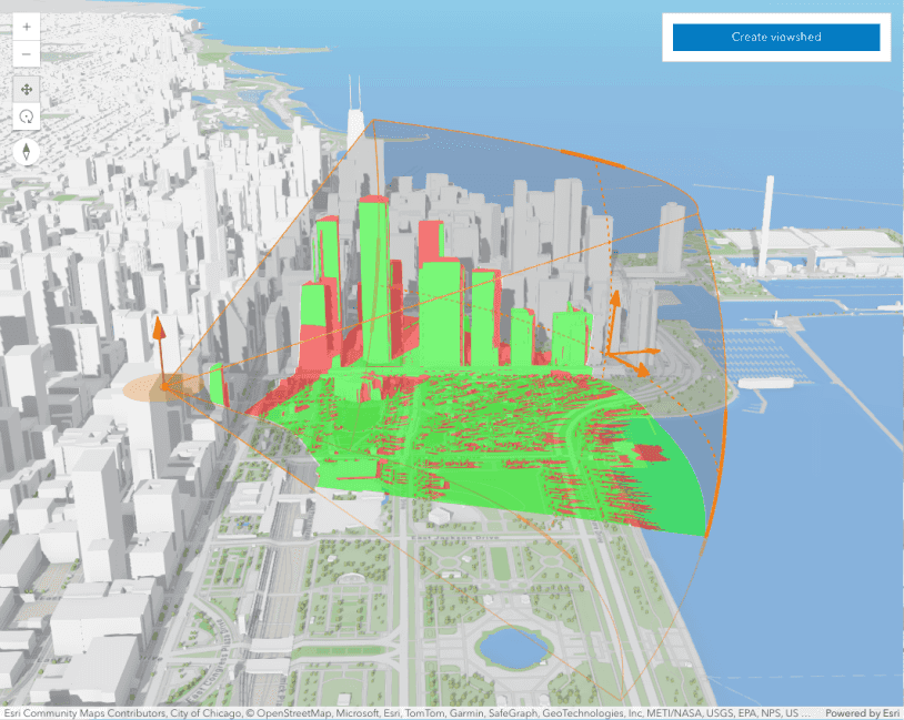 Image preview of related sample Interactive viewshed analysis