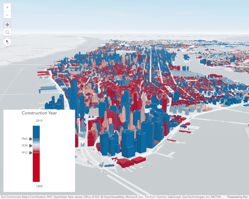 Continuous color for 3D buildings