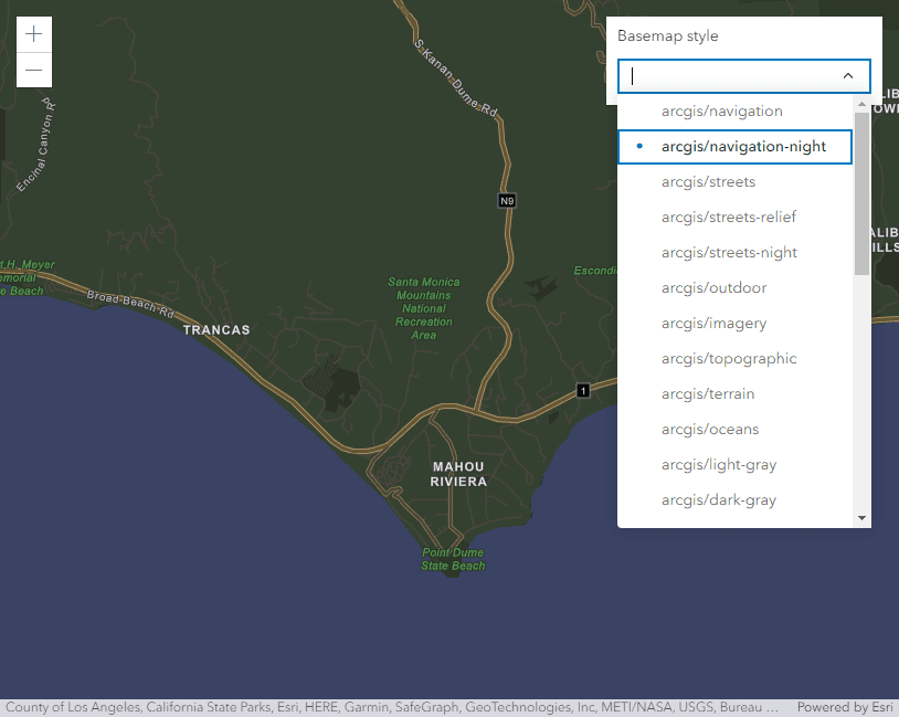 Image preview of Change the basemap style tutorial