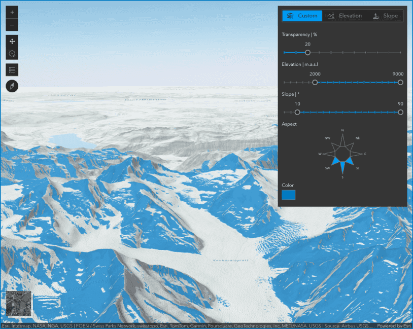 Terrain analysis with raster functions