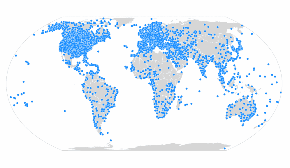 10px icons at a worldwide scale