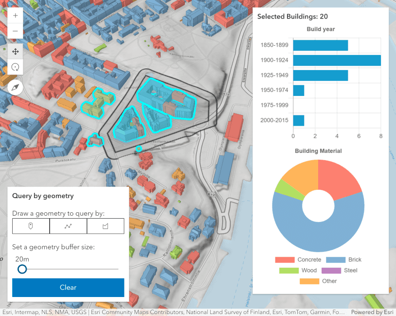 Image preview for SceneLayerView - query statistics by geometry