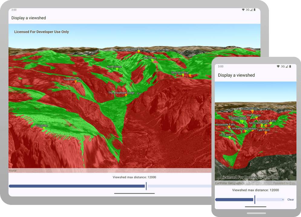 display a viewshed