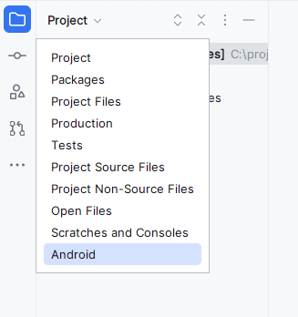 Android view in Project tool window