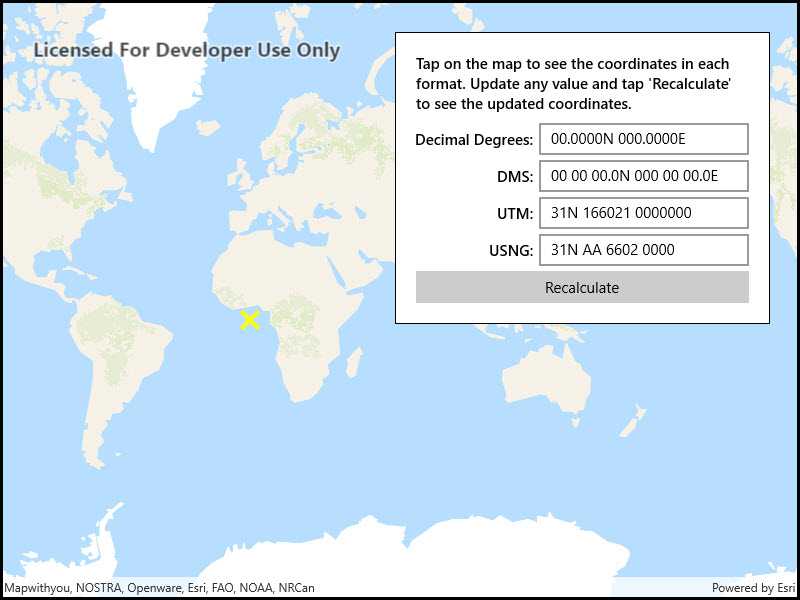 Images of format coordinates