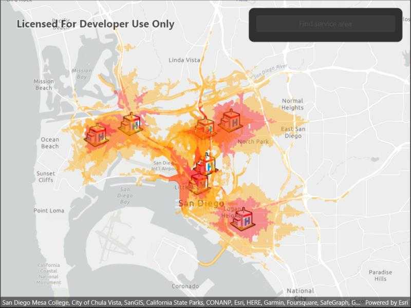 Image of find service areas for multiple facilities