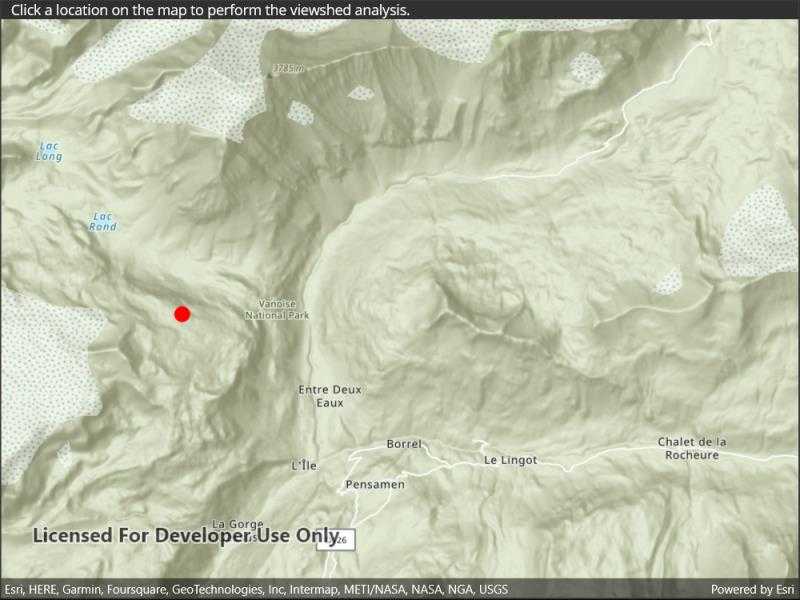 Image of viewshed geoprocessing