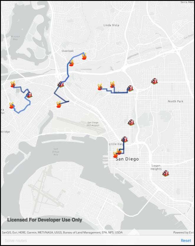 Image of find closest facility to multiple incidents service