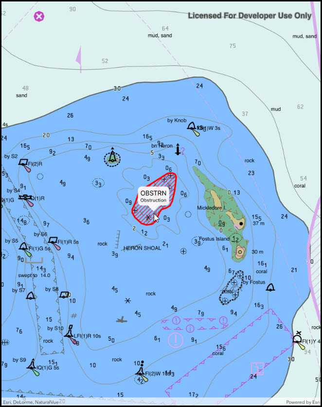 Image of select ENC features