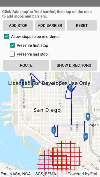 Image of route around barriers