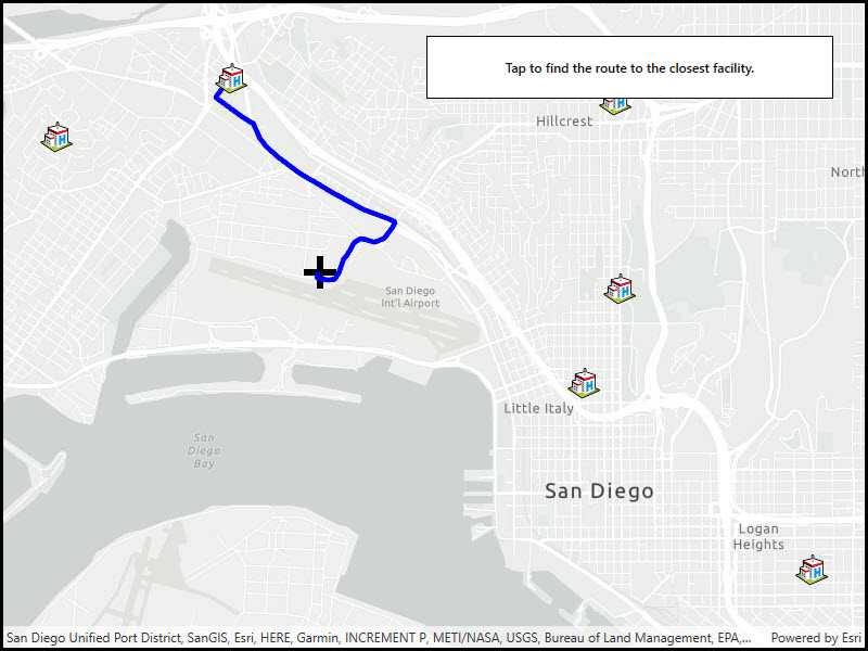 Image of find closest facility to an incident interactive