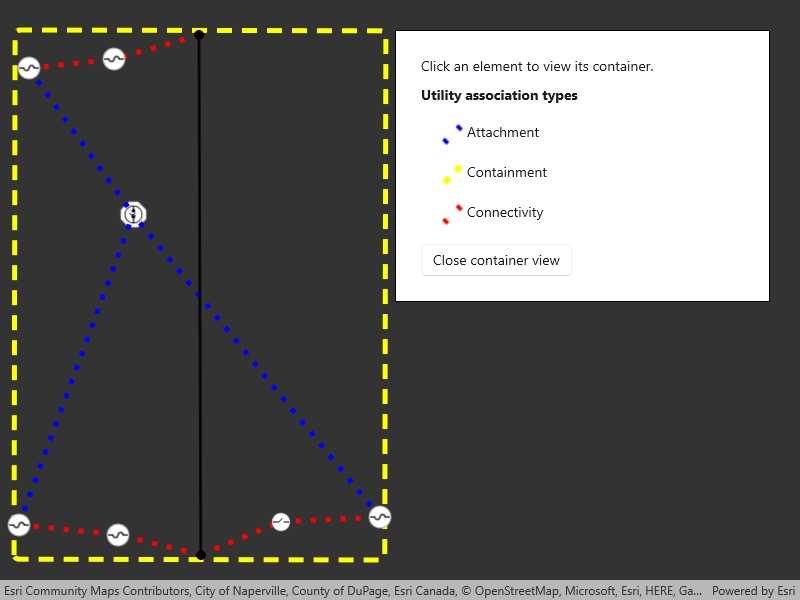 Image of display content of utility network container