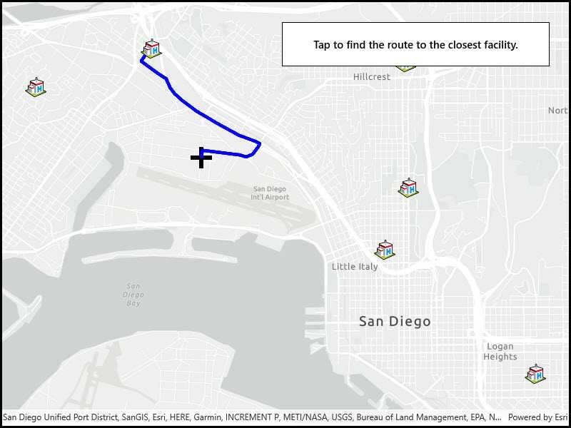 Image of find closest facility to an incident interactive