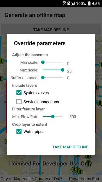 Image of generate offline map overrides