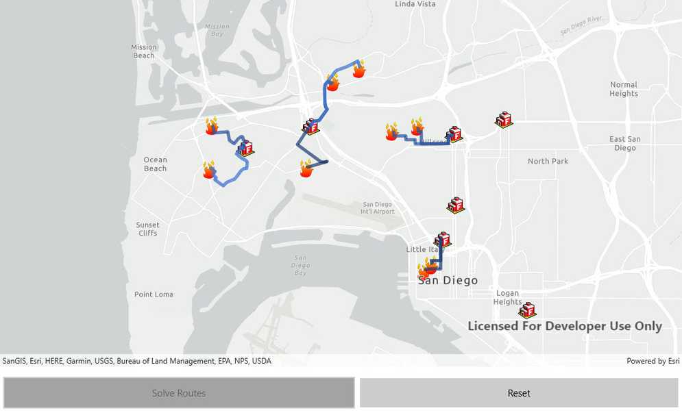 Image of find closest facility to multiple incidents service