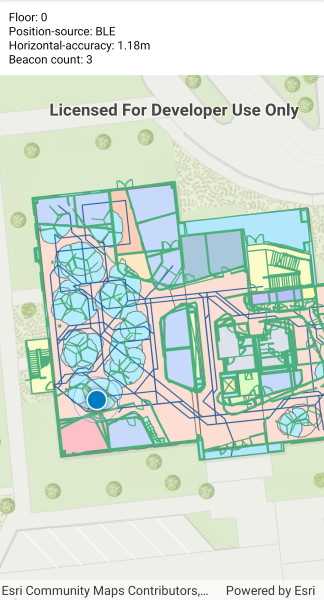 Show device location using indoor positioning