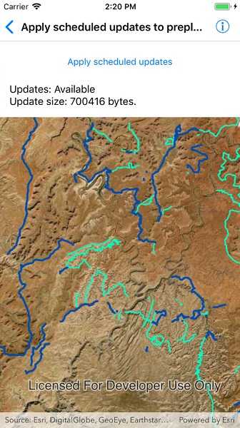 Image of apply scheduled updates to preplanned map area