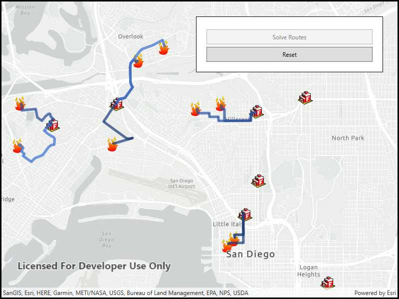 Image of find closest facility to multiple incidents service