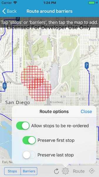 Image of route around barriers