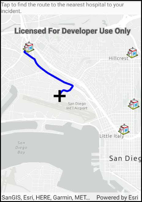 Image of find closest facility to an incident interactive