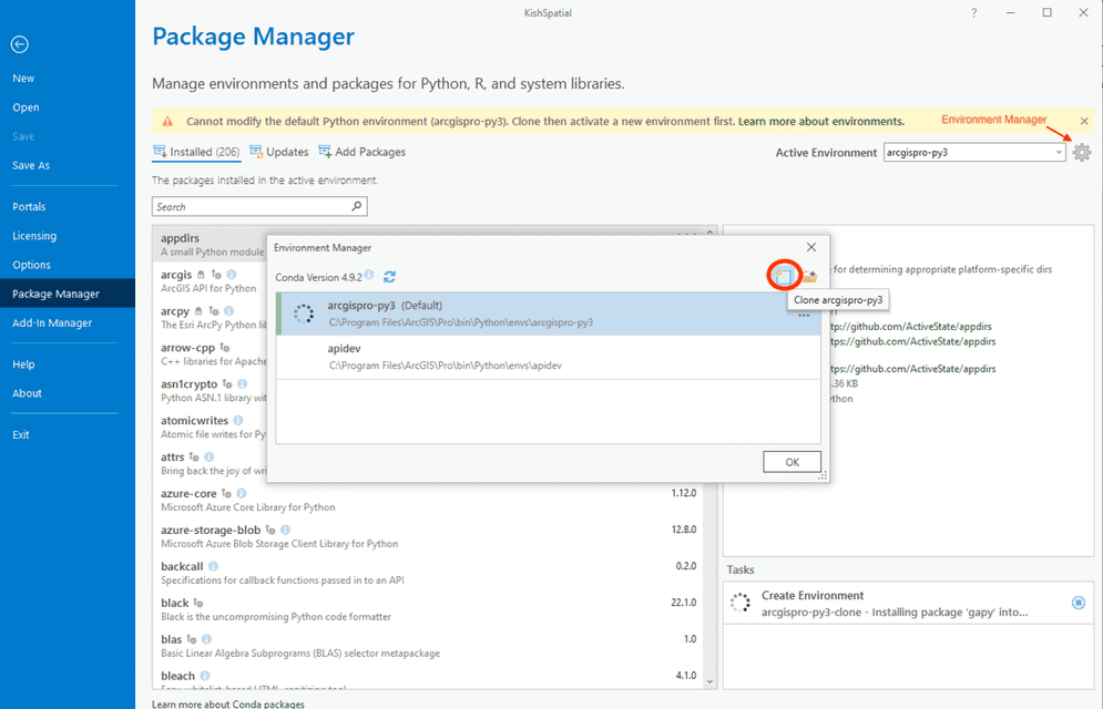 python package manager mng envts