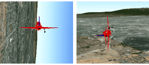 Depiction of auto roll enabled (left) and disabled (right) for a graphic with a 270-degree roll.