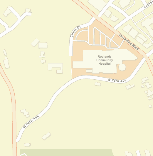 Street map image showing location of reverse geocoding examples.