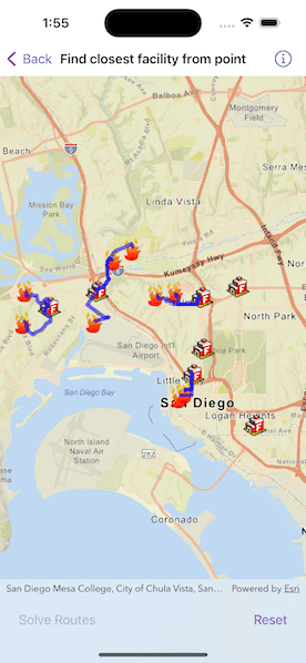 Image of find closest facility from point