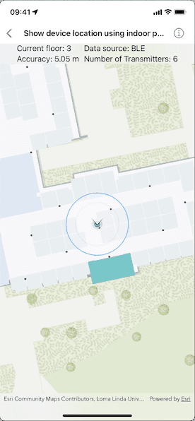 Show device location using indoor positioning