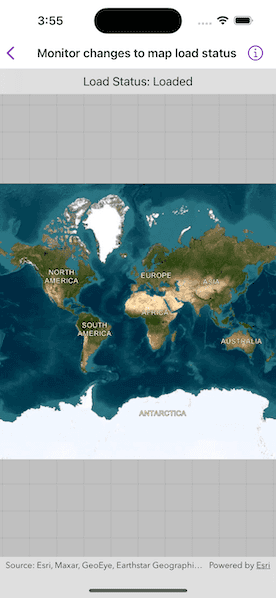 Image of monitor changes to map load status