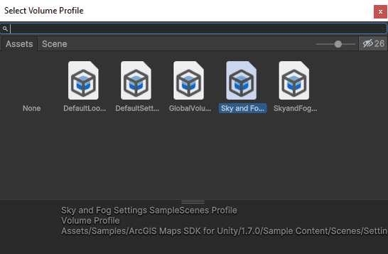 Sky and Fog Settings SampleScenes Profile
