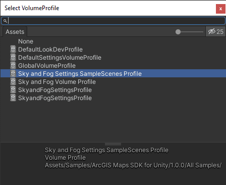 Sky and Fog Settings SampleScenes Profile